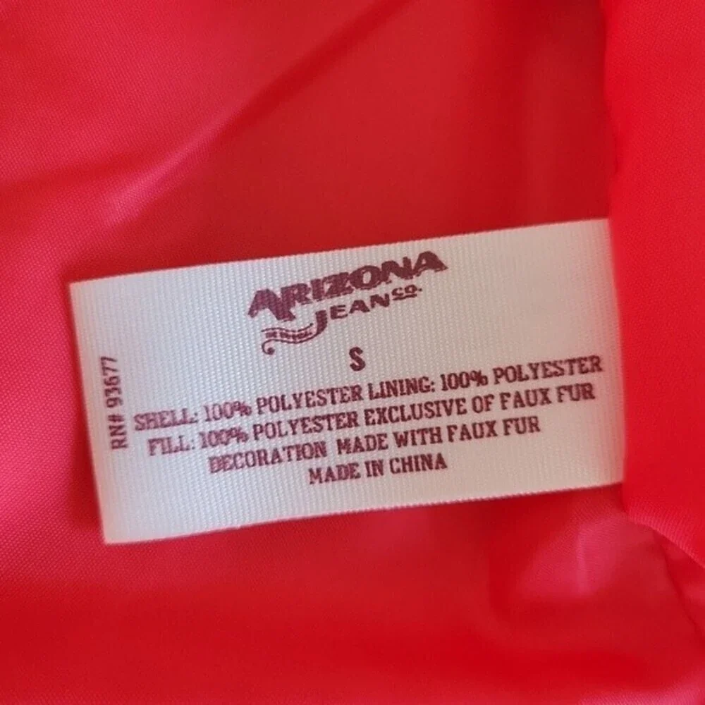 Arizona NWT Women's Bright Red Orange Puffer Jacket Size S